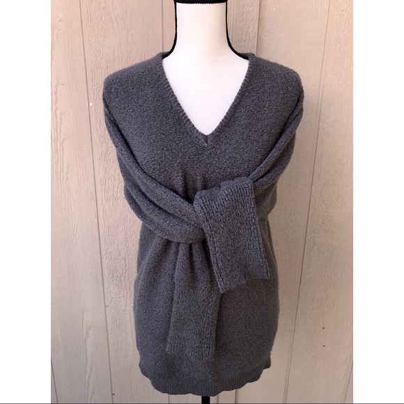CAROLYN TAYLOR❄️Oversized Bouclé Knit Pullover Sweater, Gray ~Size Medium - Picture 3 of 7